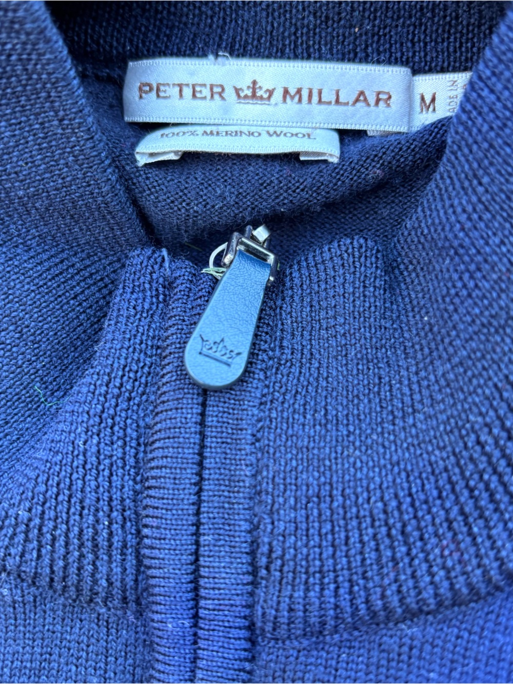 Peter Millar Men's Quarter-Zip Sweater Blue - Picture 4 of 6